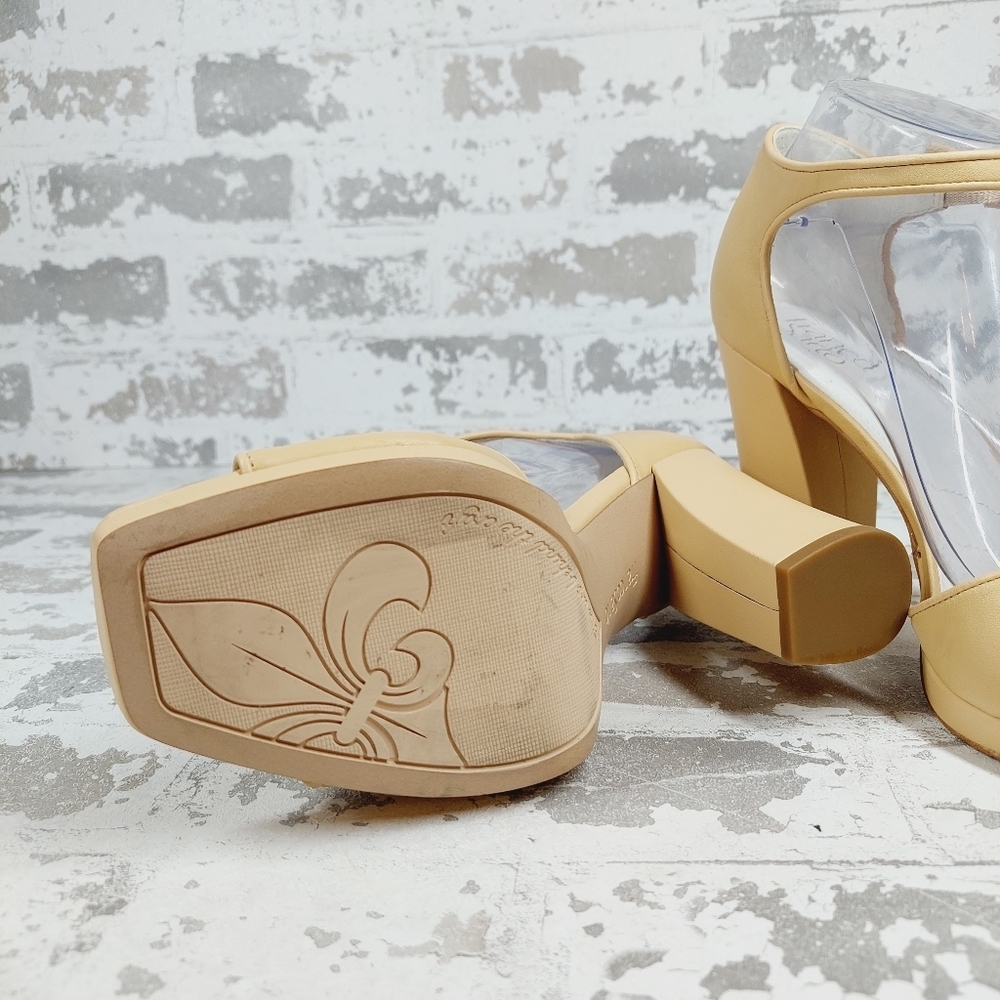 New Franco Sarto Dima Beige Block Heel Sandals A211 - Picture 11 of 14